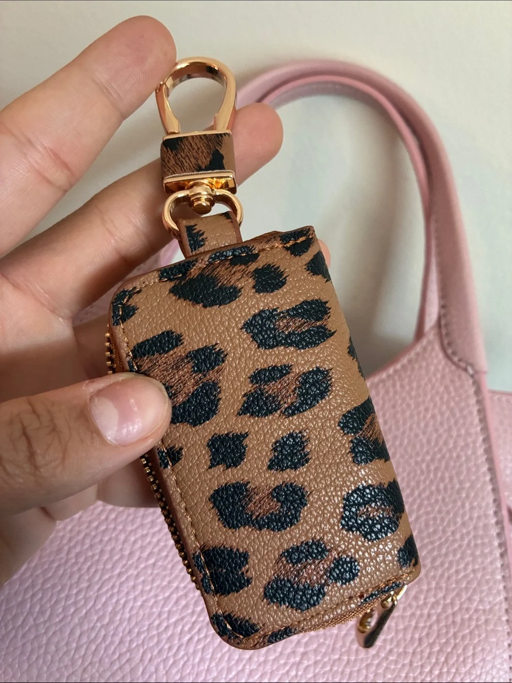 Leopard Print Key Fob Wallet